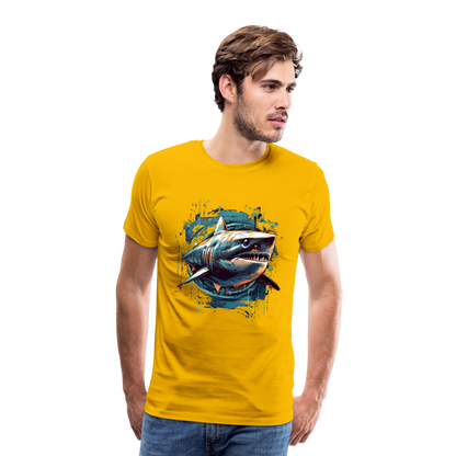 Cooler Retro Hai als Ink Art - Männer Premium T-Shirt - by Artful Alchemist