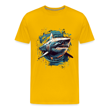 Cooler Retro Hai als Ink Art - Männer Premium T-Shirt - by Artful Alchemist
