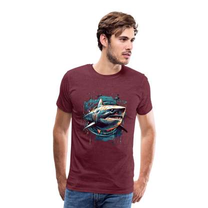 Cooler Retro Hai als Ink Art - Männer Premium T-Shirt - by Artful Alchemist