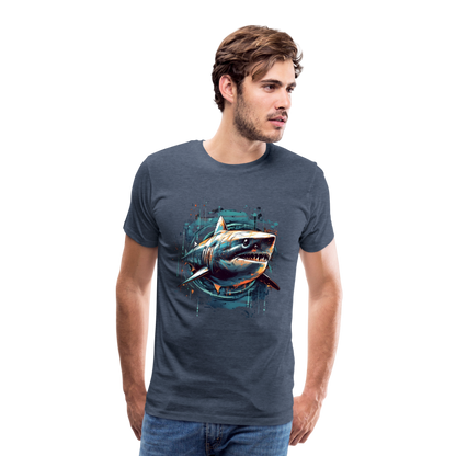 Cooler Retro Hai als Ink Art - Männer Premium T-Shirt - by Artful Alchemist