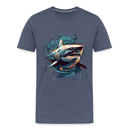 Cooler Retro Hai als Ink Art - Männer Premium T-Shirt - by Artful Alchemist