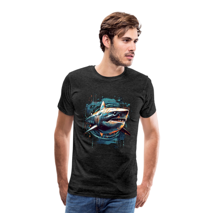 Cooler Retro Hai als Ink Art - Männer Premium T-Shirt - by Artful Alchemist