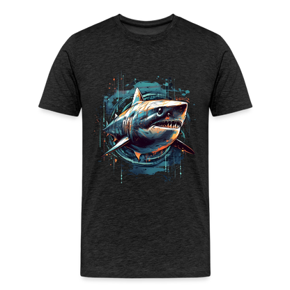 Cooler Retro Hai als Ink Art - Männer Premium T-Shirt - by Artful Alchemist