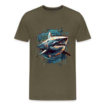 Cooler Retro Hai als Ink Art - Männer Premium T-Shirt - by Artful Alchemist