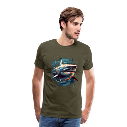 Cooler Retro Hai als Ink Art - Männer Premium T-Shirt - by Artful Alchemist