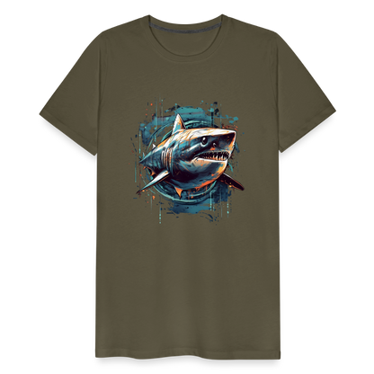 Cooler Retro Hai als Ink Art - Männer Premium T-Shirt - by Artful Alchemist