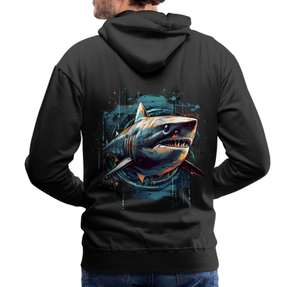 Cooler Retro Hai als Ink Art - Männer Premium Hoodie - by Artful Alchemist