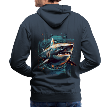 Cooler Retro Hai als Ink Art - Männer Premium Hoodie - by Artful Alchemist