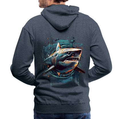 Cooler Retro Hai als Ink Art - Männer Premium Hoodie - by Artful Alchemist