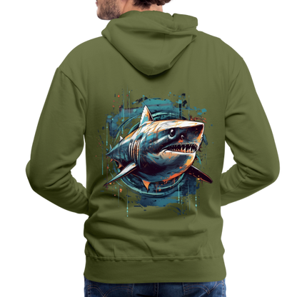 Cooler Retro Hai als Ink Art - Männer Premium Hoodie - by Artful Alchemist