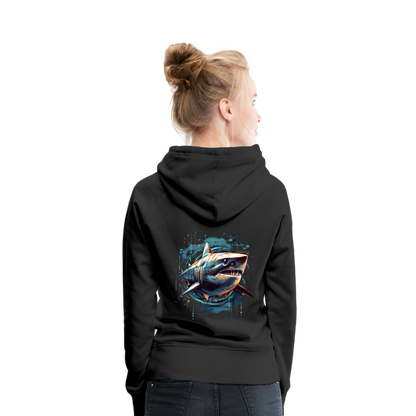 Cooler Retro Hai als Ink Art - Frauen Premium Hoodie - by Artful Alchemist