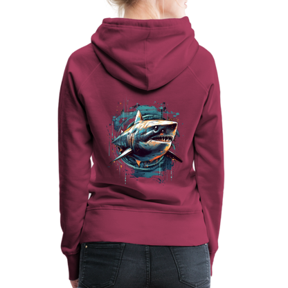 Cooler Retro Hai als Ink Art - Frauen Premium Hoodie - by Artful Alchemist