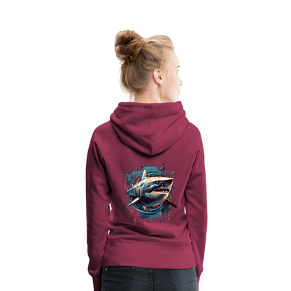 Cooler Retro Hai als Ink Art - Frauen Premium Hoodie - by Artful Alchemist