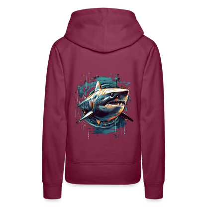 Cooler Retro Hai als Ink Art - Frauen Premium Hoodie - by Artful Alchemist