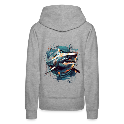 Cooler Retro Hai als Ink Art - Frauen Premium Hoodie - by Artful Alchemist