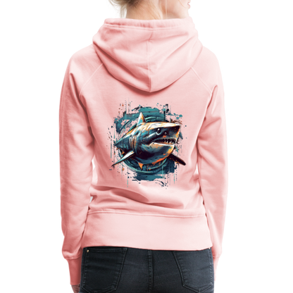 Cooler Retro Hai als Ink Art - Frauen Premium Hoodie - by Artful Alchemist