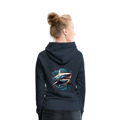 Cooler Retro Hai als Ink Art - Frauen Premium Hoodie - by Artful Alchemist