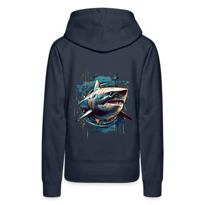 Cooler Retro Hai als Ink Art - Frauen Premium Hoodie - by Artful Alchemist