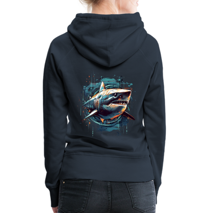 Cooler Retro Hai als Ink Art - Frauen Premium Hoodie - by Artful Alchemist