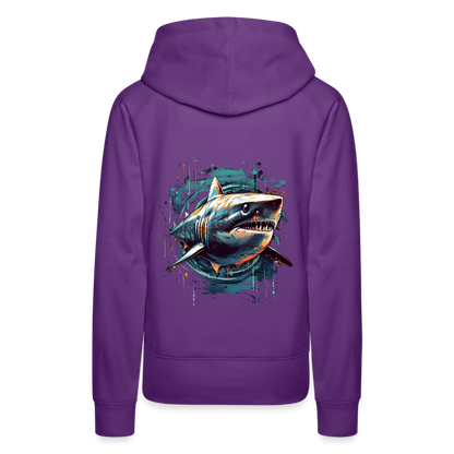 Cooler Retro Hai als Ink Art - Frauen Premium Hoodie - by Artful Alchemist