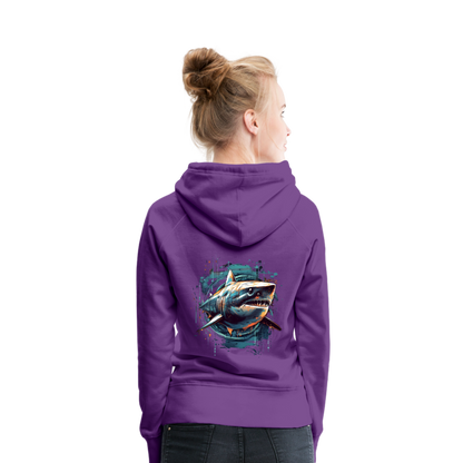 Cooler Retro Hai als Ink Art - Frauen Premium Hoodie - by Artful Alchemist