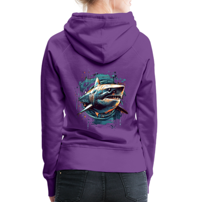 Cooler Retro Hai als Ink Art - Frauen Premium Hoodie - by Artful Alchemist