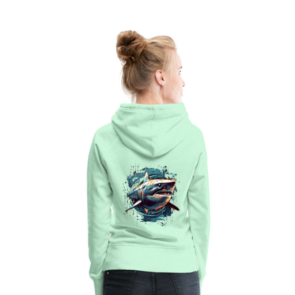 Cooler Retro Hai als Ink Art - Frauen Premium Hoodie - by Artful Alchemist
