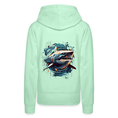 Cooler Retro Hai als Ink Art - Frauen Premium Hoodie - by Artful Alchemist