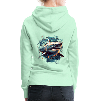 Cooler Retro Hai als Ink Art - Frauen Premium Hoodie - by Artful Alchemist