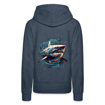 Cooler Retro Hai als Ink Art - Frauen Premium Hoodie - by Artful Alchemist