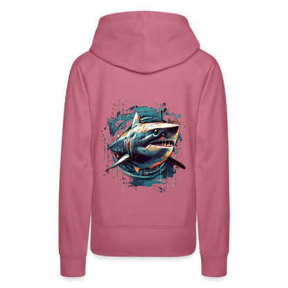 Cooler Retro Hai als Ink Art - Frauen Premium Hoodie - by Artful Alchemist