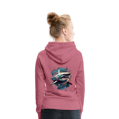 Cooler Retro Hai als Ink Art - Frauen Premium Hoodie - by Artful Alchemist