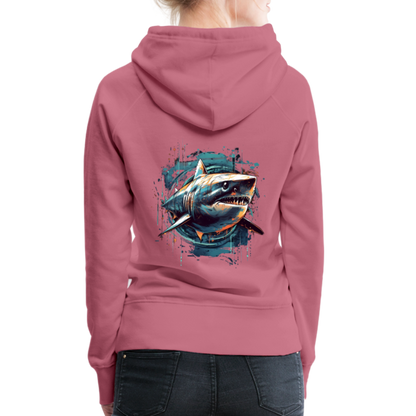 Cooler Retro Hai als Ink Art - Frauen Premium Hoodie - by Artful Alchemist