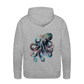Cooler Wasserfarben Aquarell Oktopus  - Männer Premium Hoodie - Grau meliert