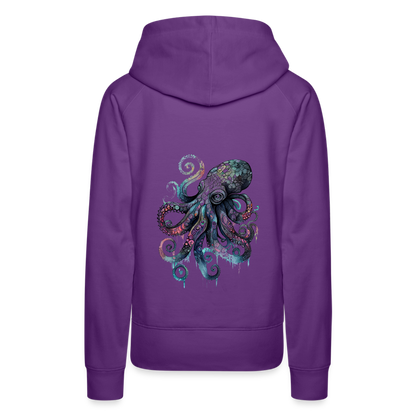 Cooler Wasserfarben Aquarell Oktopus - Frauen Premium Hoodie - by Artful Alchemist