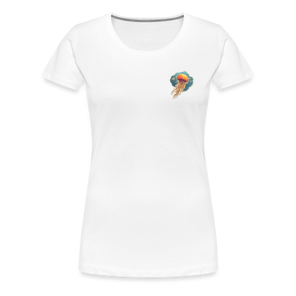 Oranges Sticker Quallen Artwork - Frauen Premium T-Shirt - by Artful Alchemist
