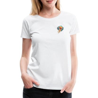 Oranges Sticker Quallen Artwork - Frauen Premium T-Shirt - by Artful Alchemist