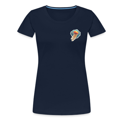 Oranges Sticker Quallen Artwork - Frauen Premium T-Shirt - by Artful Alchemist
