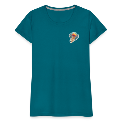 Oranges Sticker Quallen Artwork - Frauen Premium T-Shirt - by Artful Alchemist