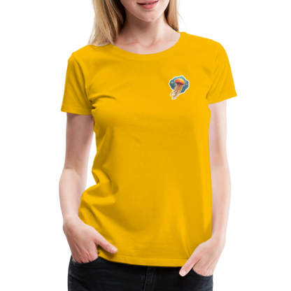 Oranges Sticker Quallen Artwork - Frauen Premium T-Shirt - by Artful Alchemist