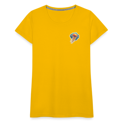 Oranges Sticker Quallen Artwork - Frauen Premium T-Shirt - by Artful Alchemist