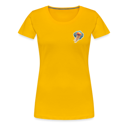 Oranges Sticker Quallen Artwork - Frauen Premium T-Shirt - by Artful Alchemist