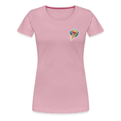 Oranges Sticker Quallen Artwork - Frauen Premium T-Shirt - by Artful Alchemist