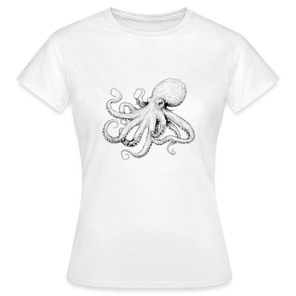 Zarte Oktopus Kraken Illustration in schwarz - Frauen T-Shirt - by Artful Alchemist