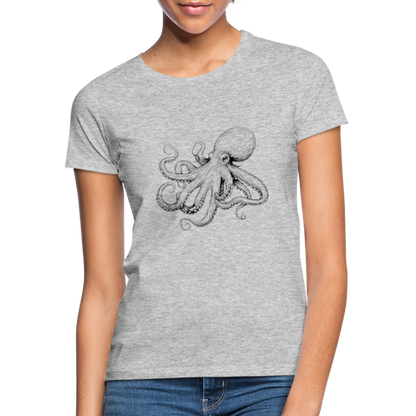 Zarte Oktopus Kraken Illustration in schwarz - Frauen T-Shirt - by Artful Alchemist
