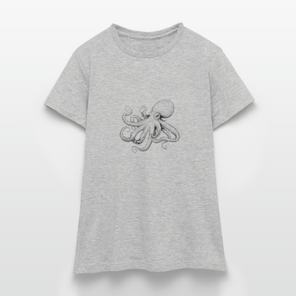 Zarte Oktopus Kraken Illustration in schwarz - Frauen T-Shirt - by Artful Alchemist