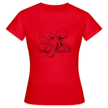 Zarte Oktopus Kraken Illustration in schwarz - Frauen T-Shirt - by Artful Alchemist