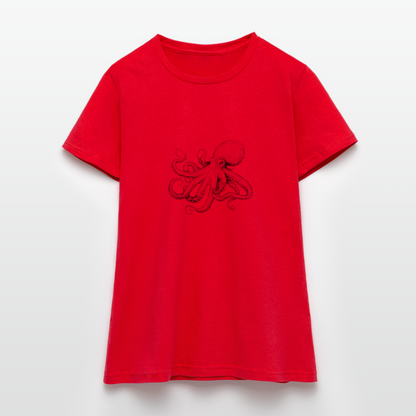 Zarte Oktopus Kraken Illustration in schwarz - Frauen T-Shirt - by Artful Alchemist