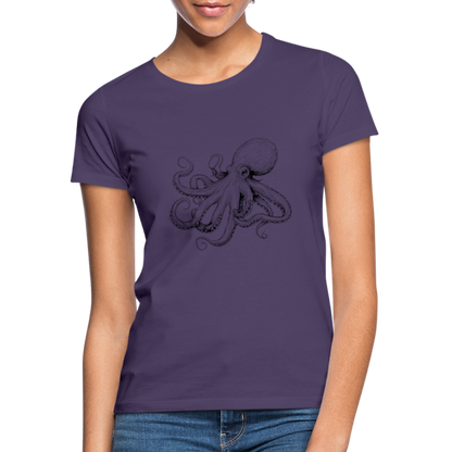Zarte Oktopus Kraken Illustration in schwarz - Frauen T-Shirt - by Artful Alchemist