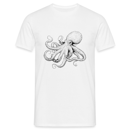 Zarte Oktopus Kraken Illustration in schwarz - Männer T-Shirt - by Artful Alchemist